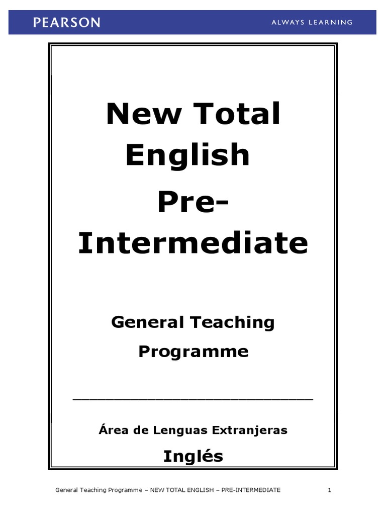 New Total English Pre-Intermediate | PDF | English Language | Syntax