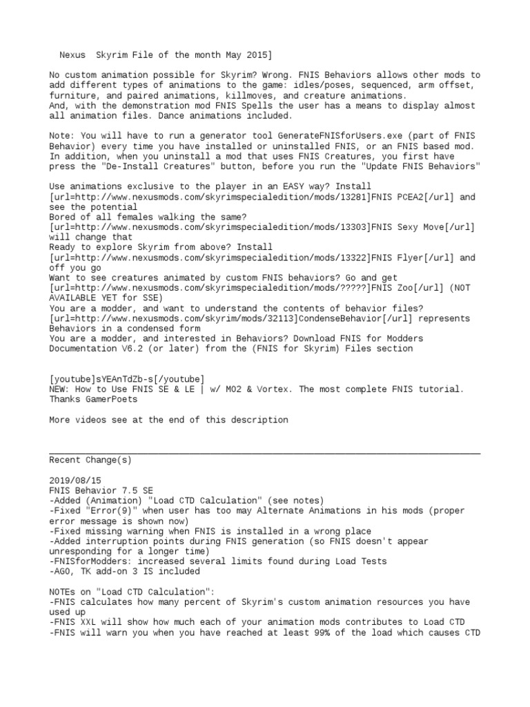 FNIS Guide for Skyrim Modding | PDF | Command Line Interface ...