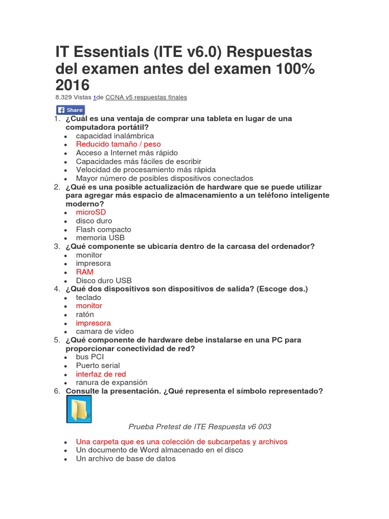 IT Essentials ITE v6 | PDF | Hardware de la computadora | Red de ...