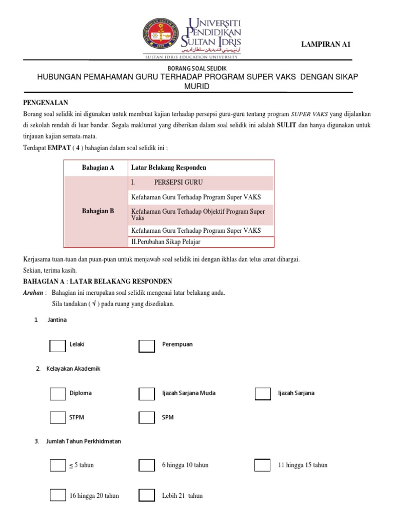 Item Soal Selidik  PDF