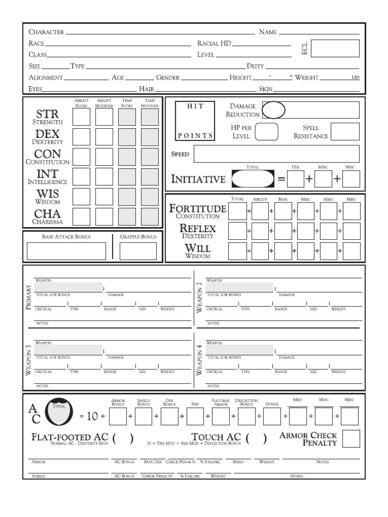 3.5 Character Sheet | PDF
