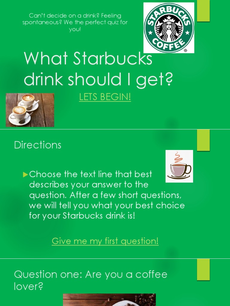 Starbucks Quiz PDF Drink Coffee