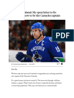 Markus Naslund - My Open Letter To Bo Horvat On How To Be The Canucks Captain