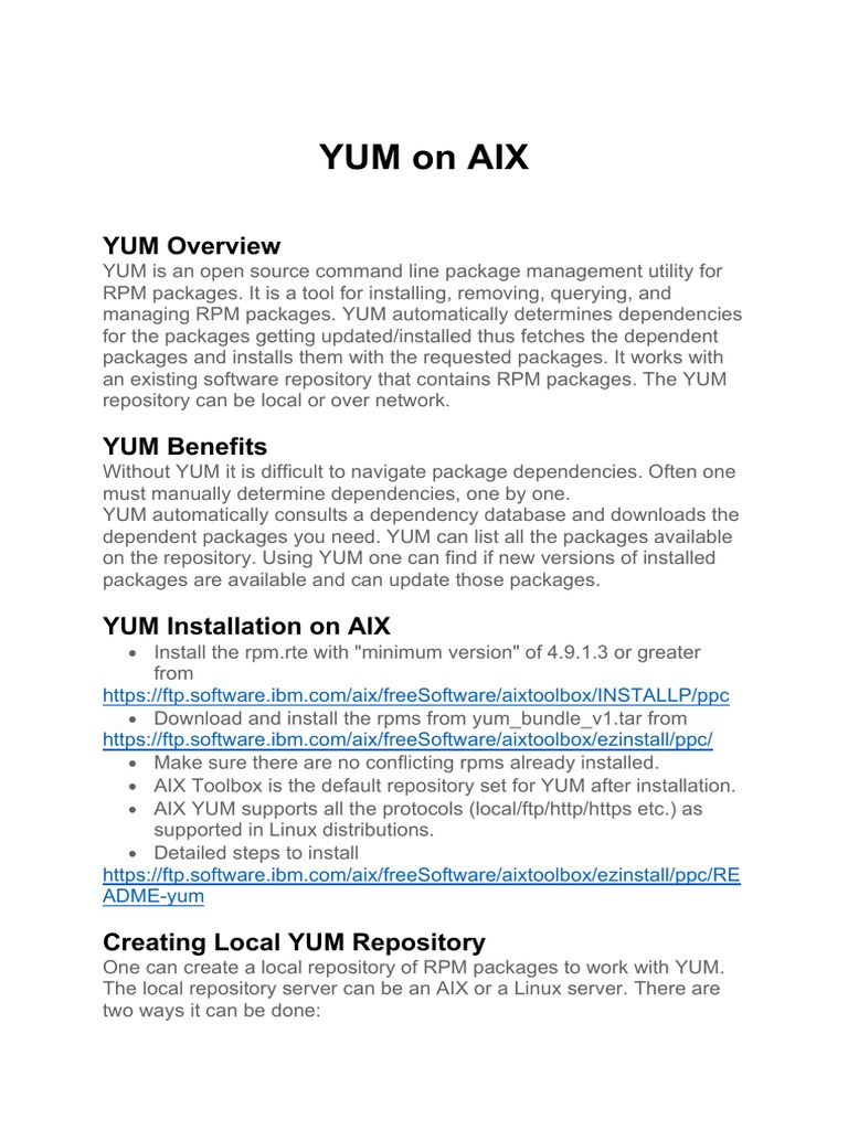 YUM Overview | PDF | Software Repository | System Software