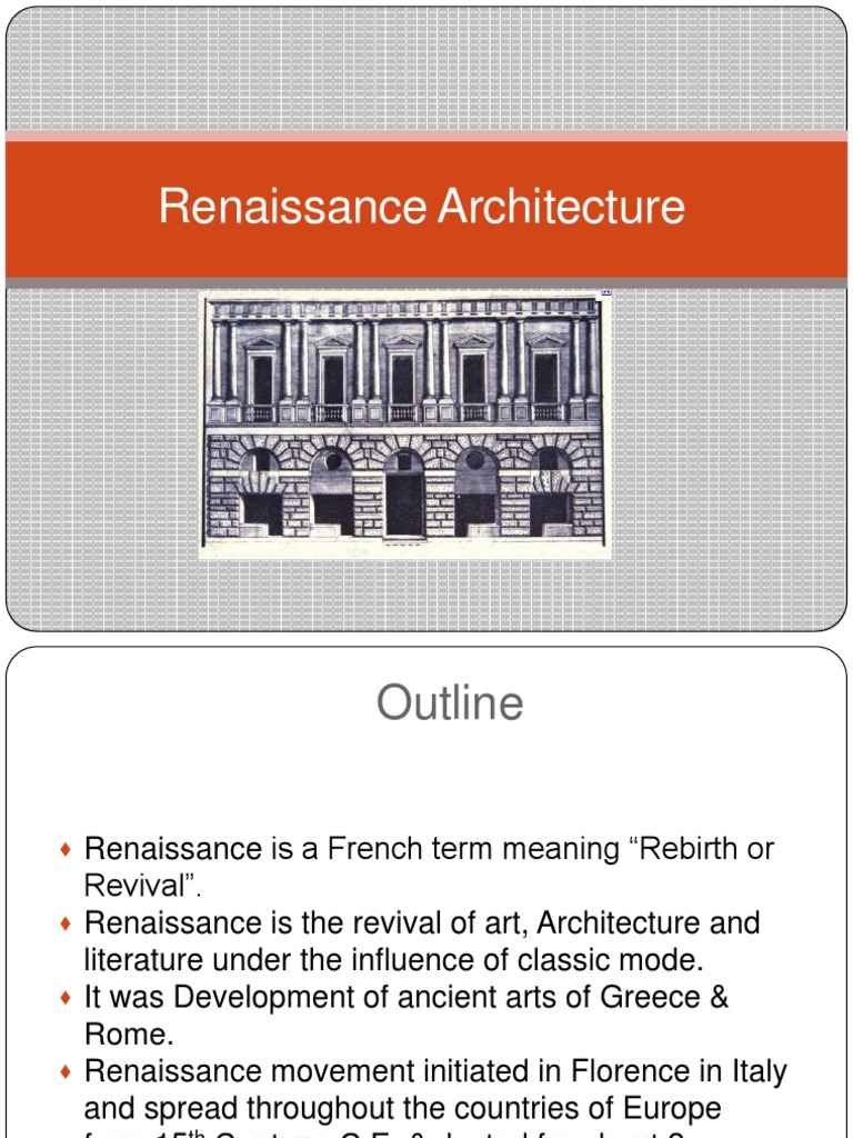 Renaissance Architecture PDF Michelangelo Classicism