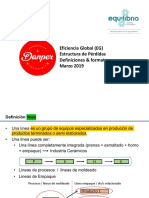 Estructura de pérdidas de eficiencia global de línea de producción