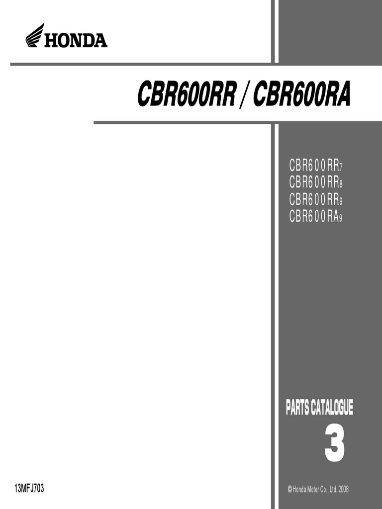 Honda cbr600rr 07-09 Parts Catalogue | PDF | Bracket | Transportation