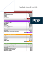 Custos de Escritório: Planilha detalha gastos iniciais e fixos em 12 meses