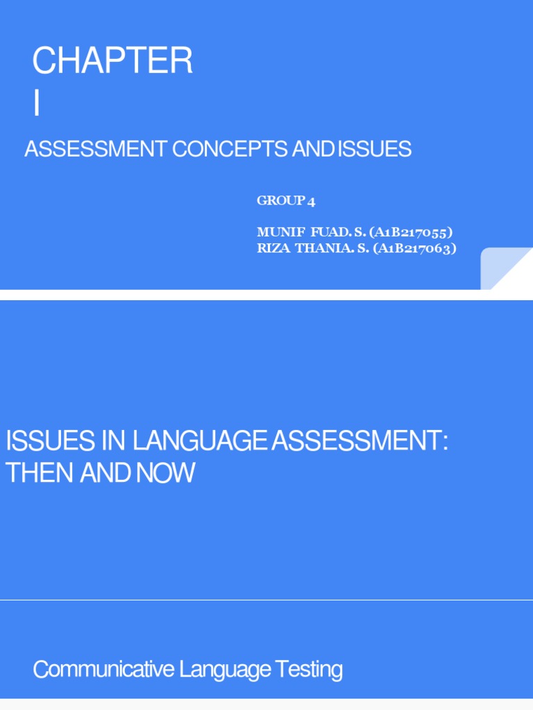 Language Assessment Concepts and Issues | PDF | Educational Assessment ...