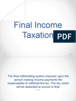 Final Income Taxation