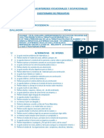 Test vocacional CASM-83: intereses y ocupaciones