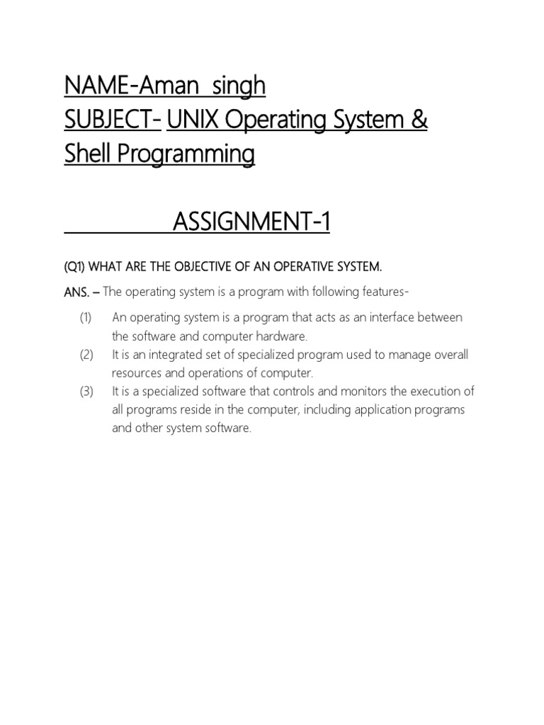 ASSIGNMENT Operating System | PDF | Operating System | Computer File