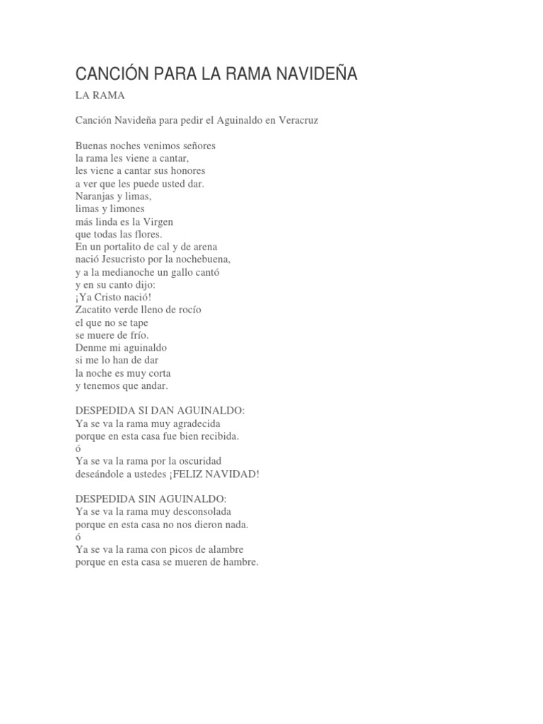 Canción para La Rama Navideña | PDF