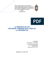 La Gerencia de Los Recursos Humanos en El Area de La Informatica