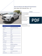 Hilux GL Diesel 2.4L Manual Transmission 4x4 Double Cabin 2019 Model Year -LP