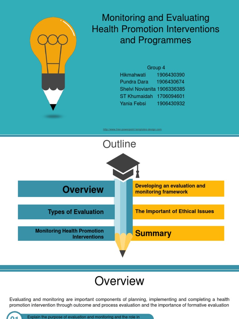 Monitoring and Evaluation Health Promotion Kelompok 4 PDF