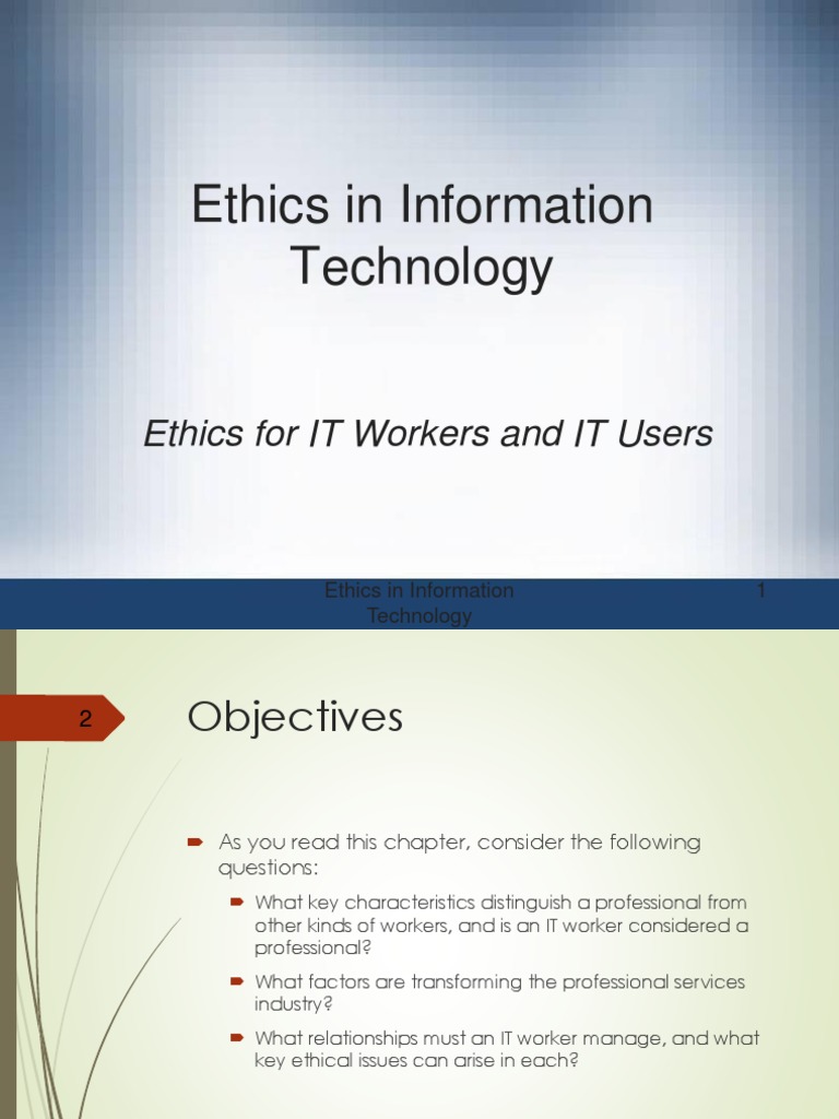 Ethics for IT Professionals and Users | PDF | Regulatory Compliance ...