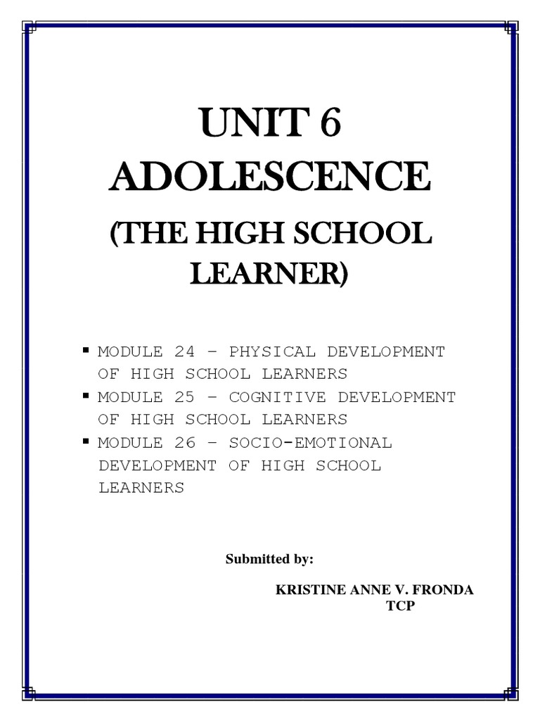 Unit 6 Adolescence | PDF | Adolescence | Puberty