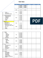 Time Table, Susunan Panitia Dan Susunan Acara