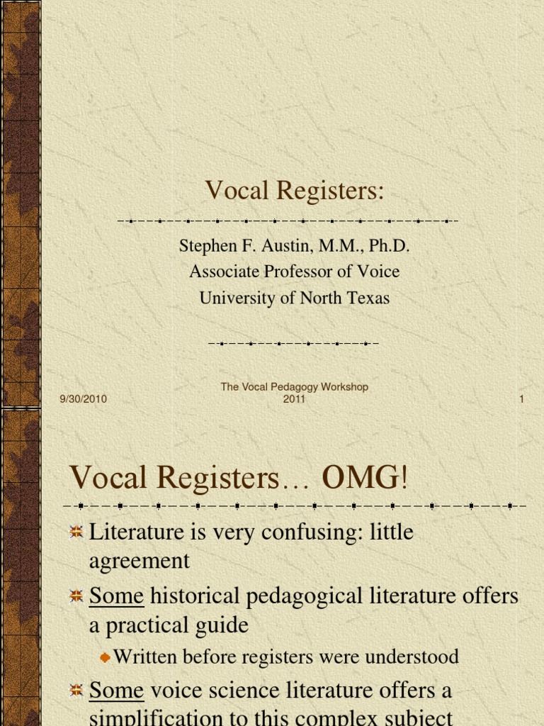 Understanding Vocal Registers | PDF | Vocal Pedagogy | Singing