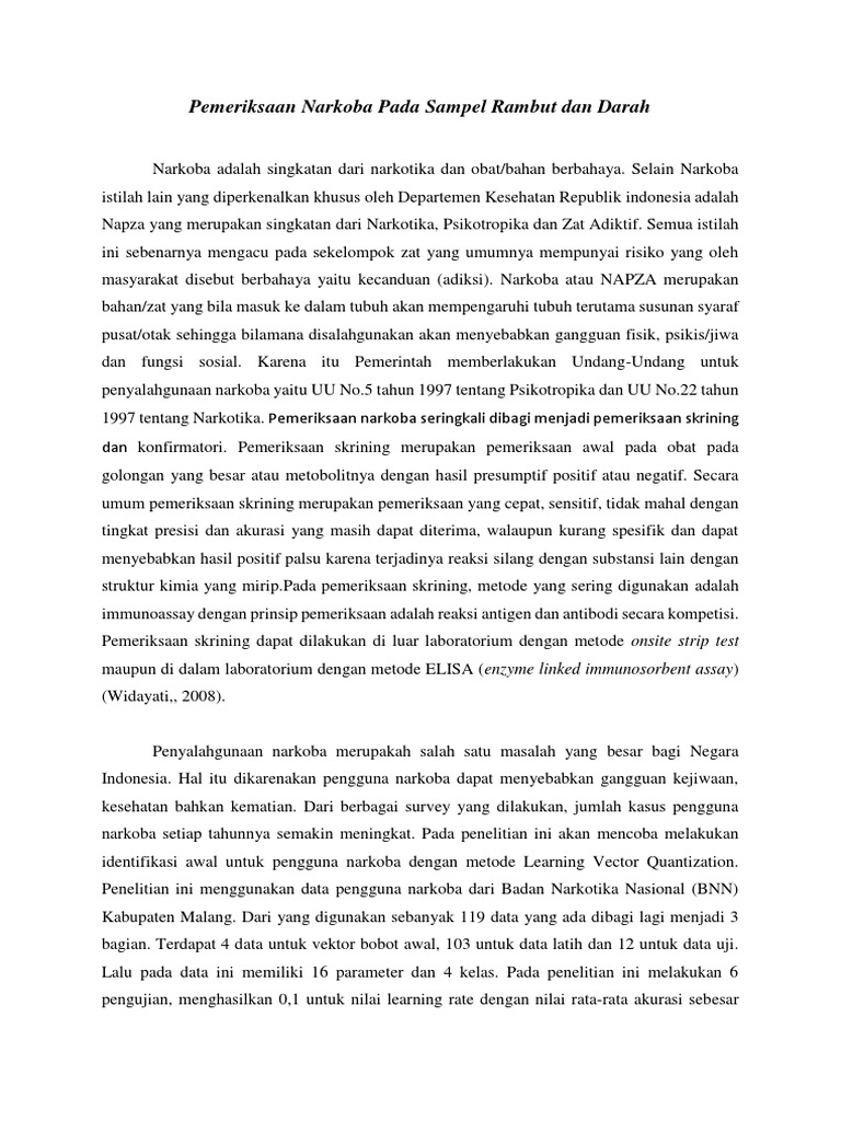 Optimasi Tes Narkoba Melalui Rambut | PDF | Sains & Matematika