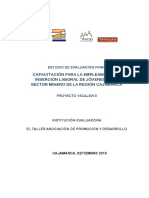 Evaluación Final Del Proyectos Capacitación para La Empreabilidad PDF