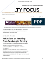 Reflections On Teaching From Surviving To Thriving
