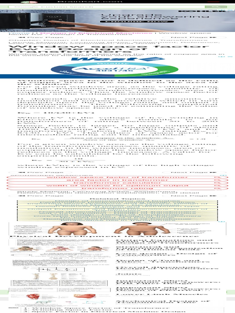 Window Space Factor KW Design of Transformers PDF PDF Transformer