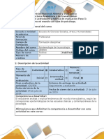 Guia Paso 5 Observo Mi Mundo Con Ojos de Psicologo Evaluacion Final Epistemologia