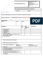 Supplier Pre Qualification Form