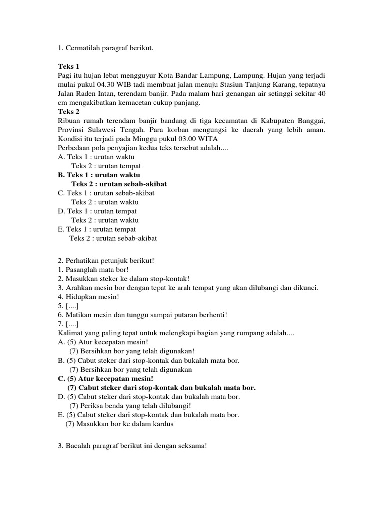 Cermatilah Paragraf Berikut Pdf