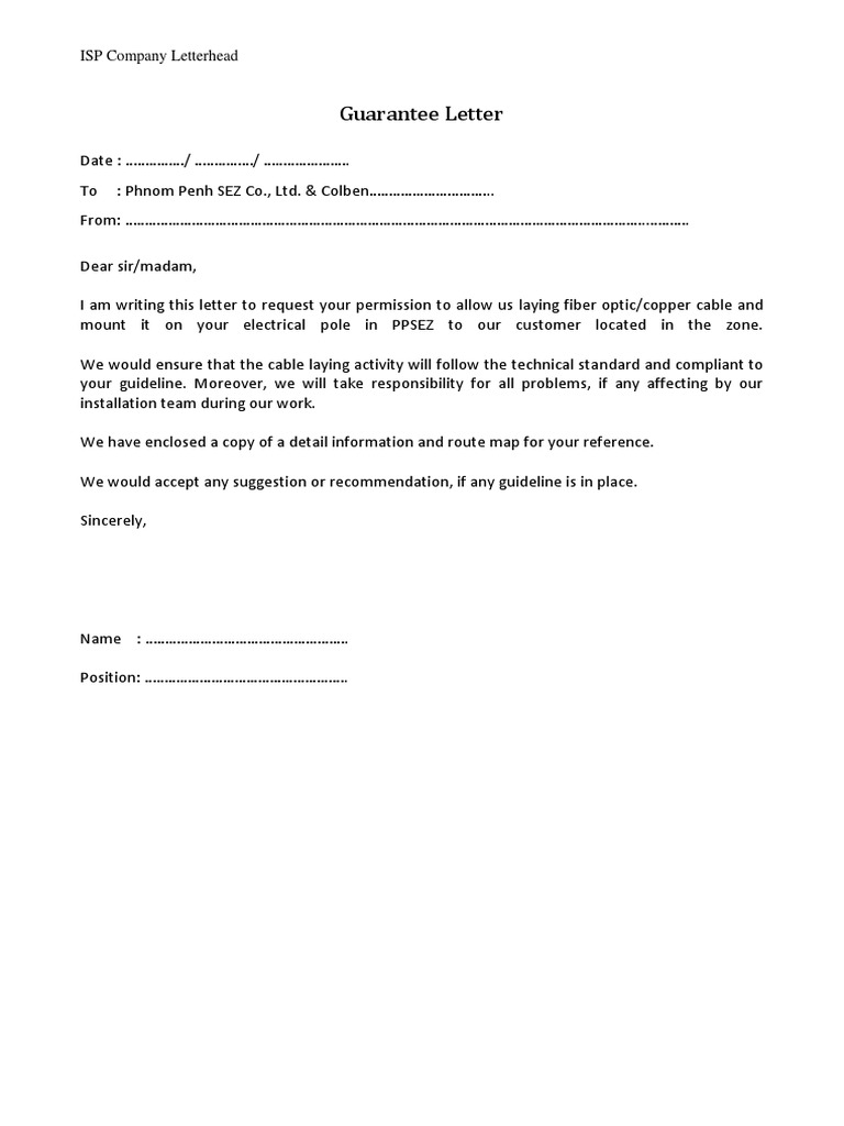 Fiber Optic Cable Installation Request | PDF