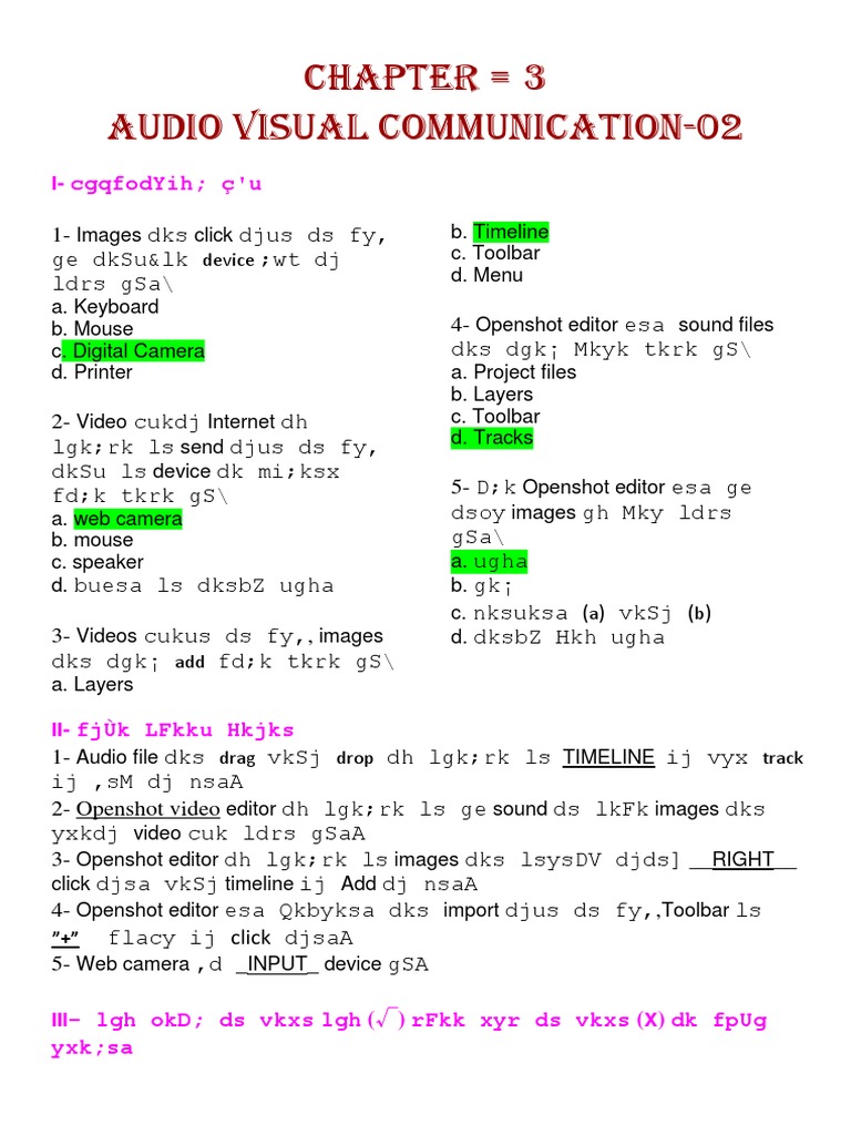 Class 7 Chapter 3 Audio Visual Communication Docx
