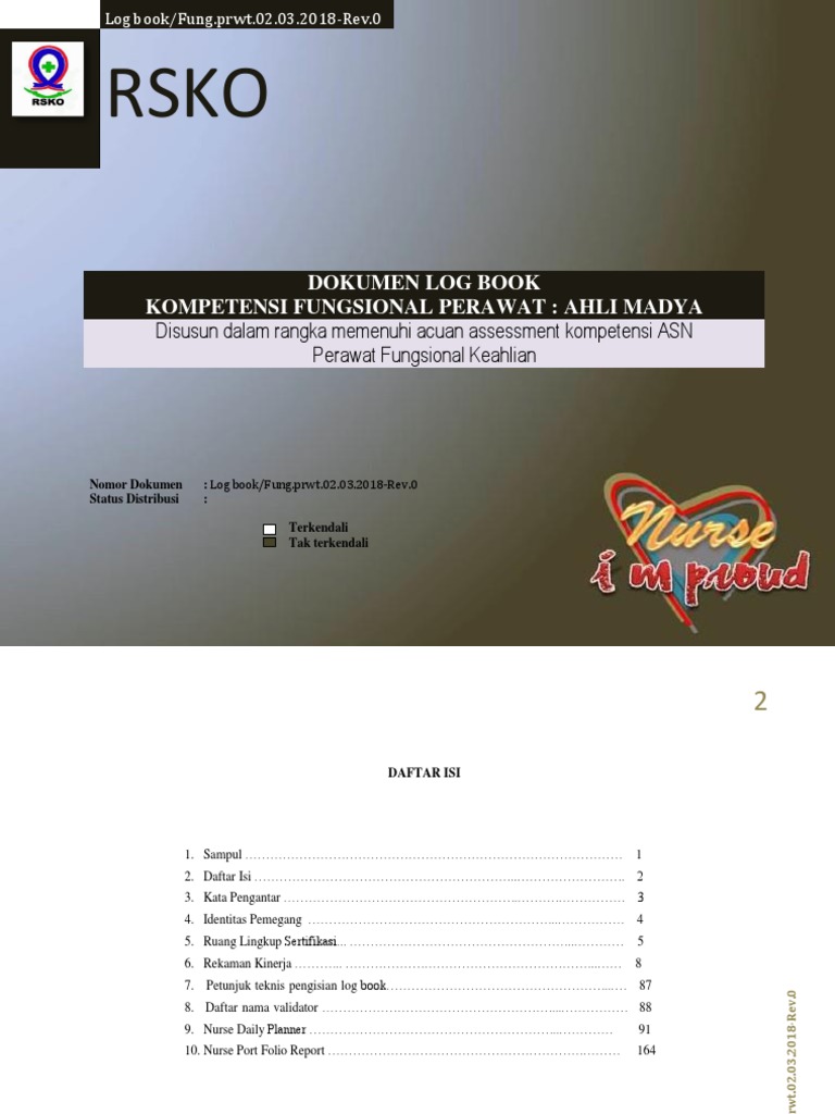 Contoh Log Book Perawat Fungsional Ahli Madya