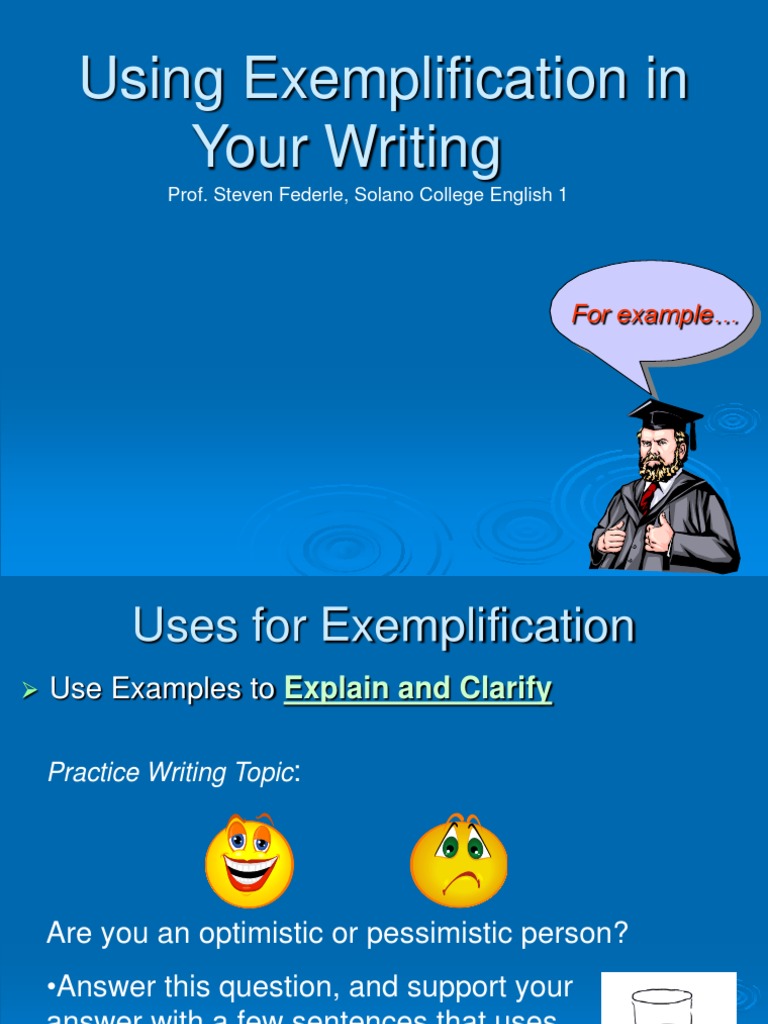 Exemplification in Your Writing PDF Essays Human Communication