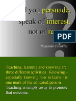 Improving Effectiveness of Teaching