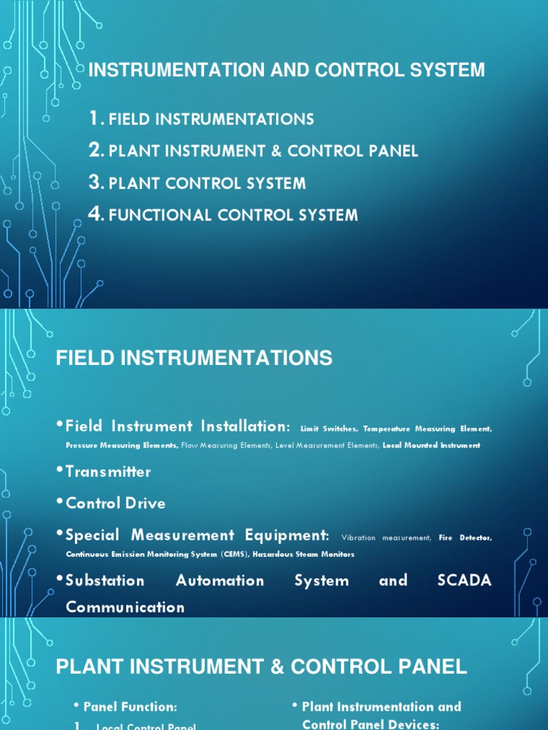 Instrumentation and Control System PDF Instrumentation Control System