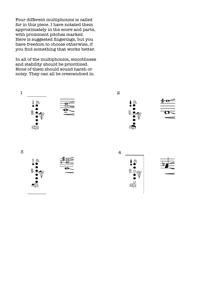 Guide to Four Multiphonics Techniques | PDF | Language Arts & Discipline