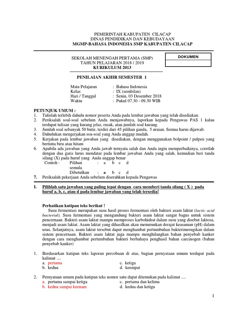 Soal Pas 1 18 19 Docx