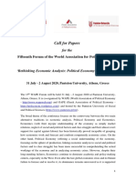 Call for Papers for the  Fifteenth Forum of the World Association for Political Economy