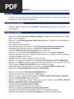 Resume For 4 Years Exp Oracle DBA