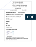 Ved Vignan Maha Vidya Peeth Receipt For Sai Rao Dated (04!03!18)