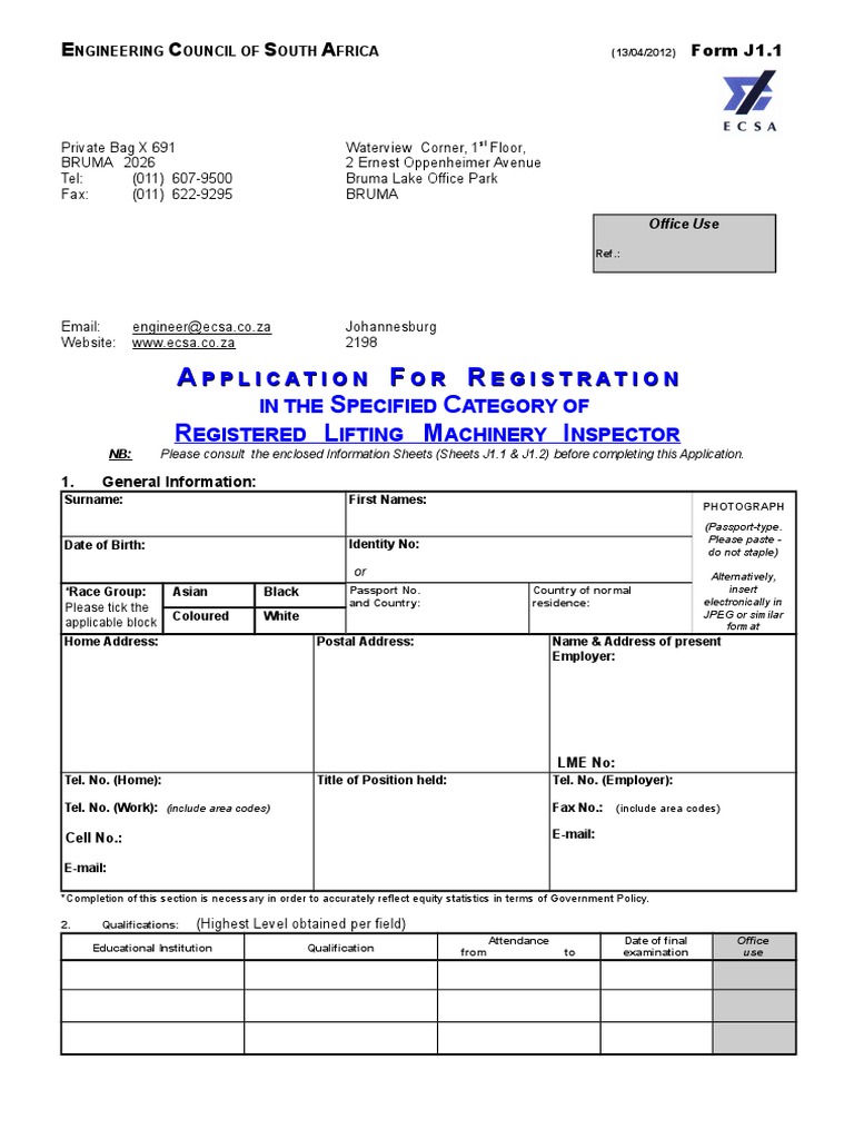 Lifting Machinery Inspector Registration Guide | PDF | Crane (Machine ...