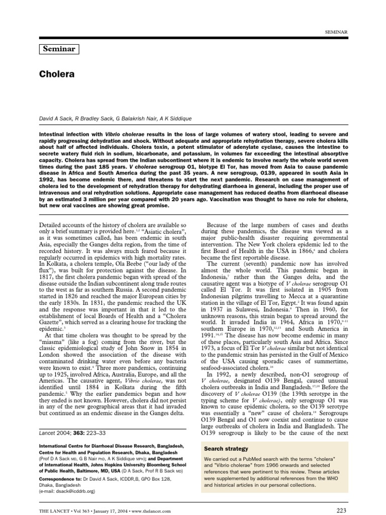 Cholera | PDF