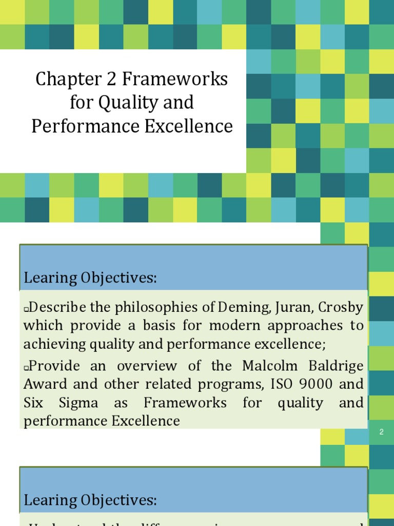 Frameworks for Quality and Performance Excellence Comparing the
