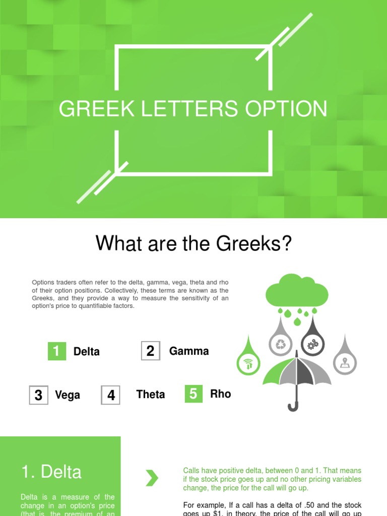 The Greek Letters of An Option | PDF | Greeks (Finance) | Moneyness