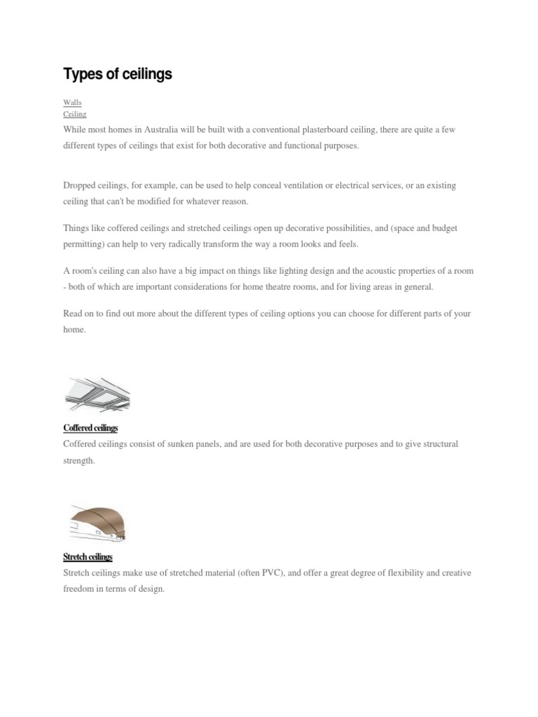 Types of Ceilings PDF | PDF