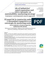 The Role of Industries Environmental Reputation and Competitive Intensity On Sustainability Marketing Strategy