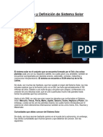 Concepto y Definición de Sistema Solar