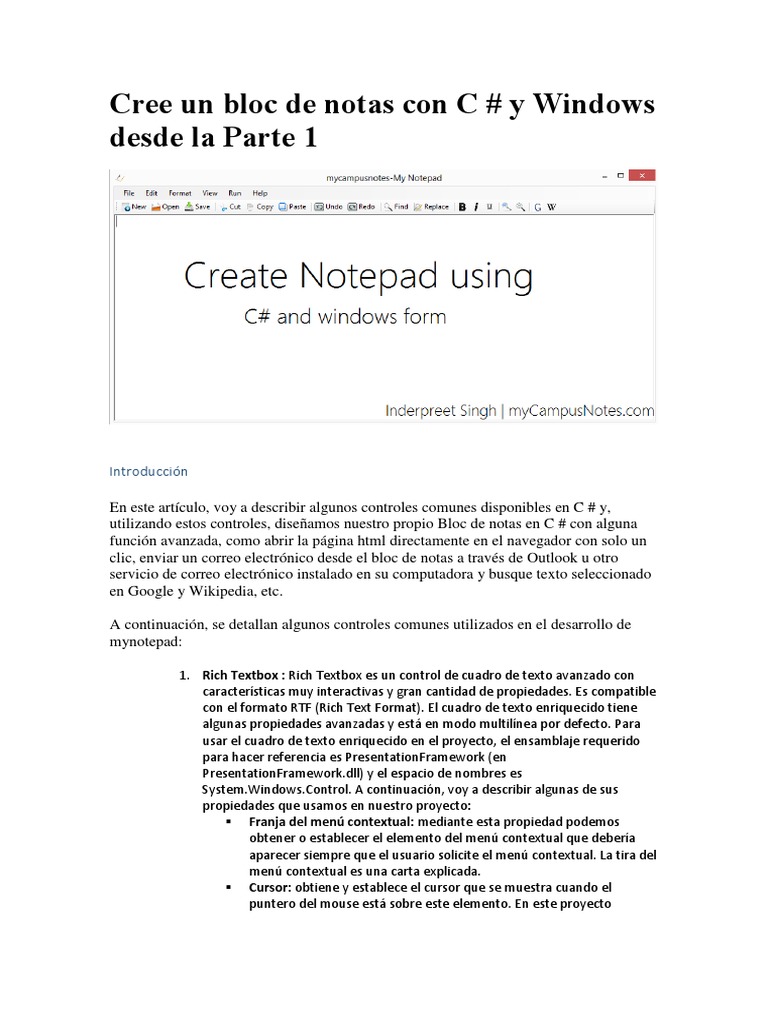 Notepad C PDF Ventana (informática) Menú